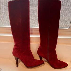Stuart Weitzman  Suede Red Boots